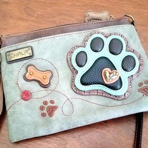 NWOT Chala Mini Crossbody - Teal Pawprint Purse